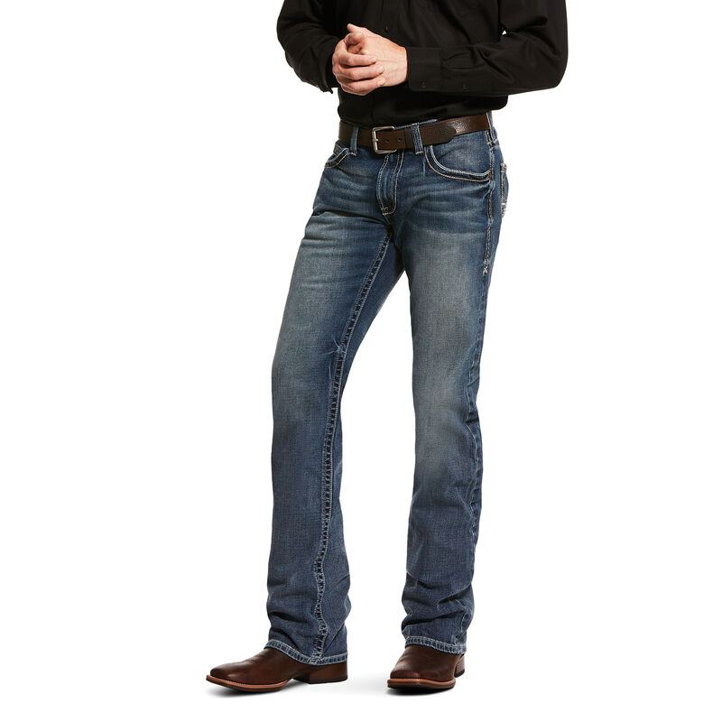 Ariat Jeans Herren - M5 Slim Stretch Adkins Stackable Straight Leg Blau ( RALUI-2581 )